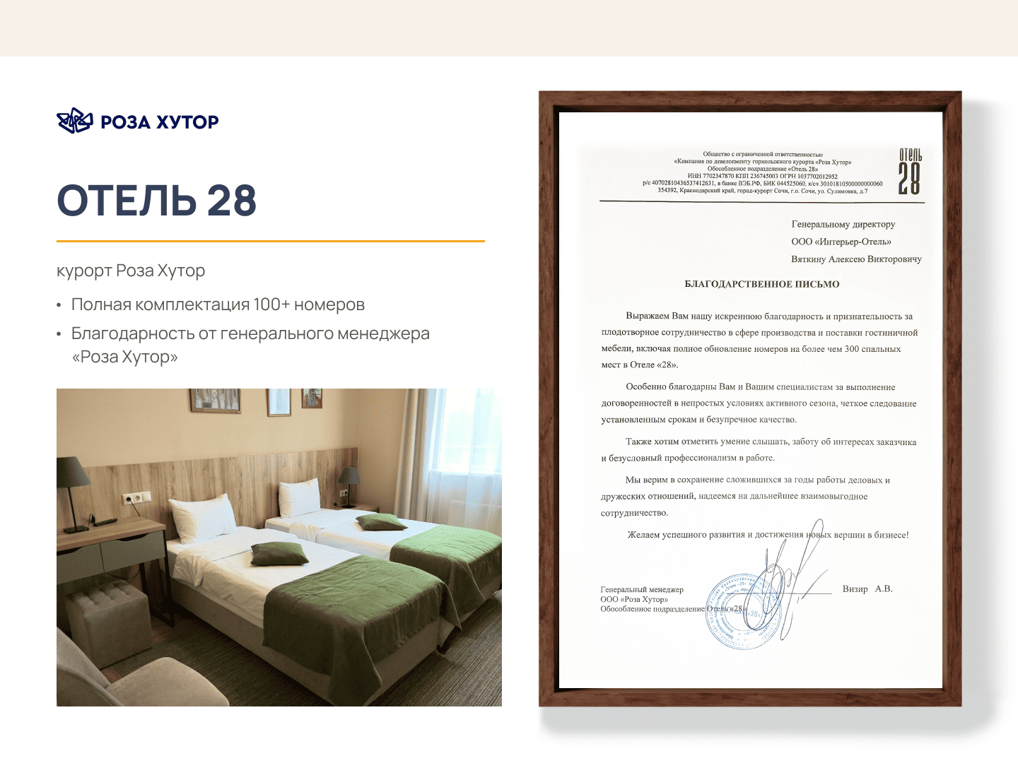 Проект Hotel 28 в коммерческой презентации